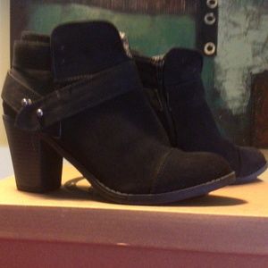 No Parking black suede ankle boots